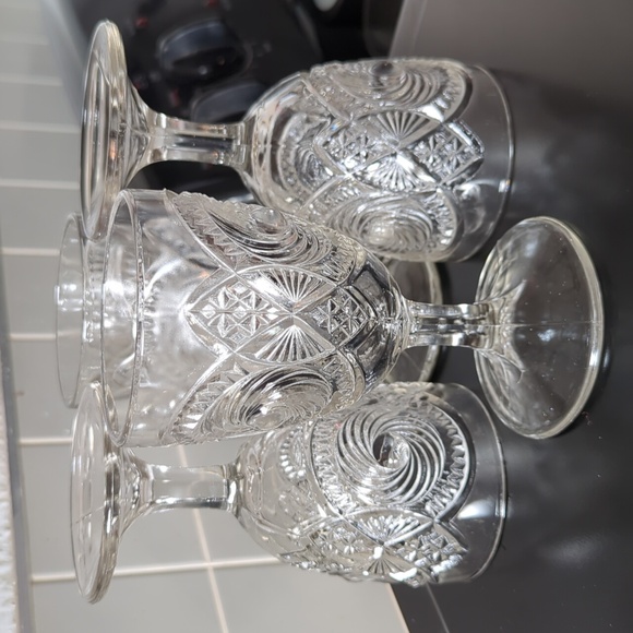 Set of 4 Cannonball Pinwheel Water Goblets US Glass Company - Picture 9 of 9